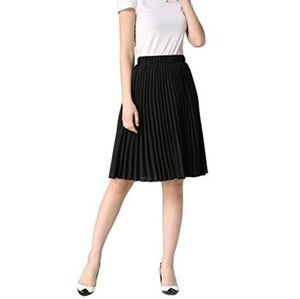 Black Chiffon Pleated Skirt